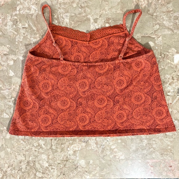 Venezia by Lane Bryant top. Adjustable spaghetti strap shelf bra ORANGE PAISLEY - Picture 4 of 9
